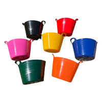 14 Litre Flexi Tub / Buckets / Home Garden Flexible Storage Various Colours x5
